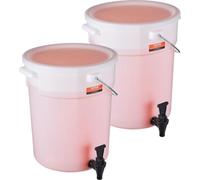 Beverage Dispenser, 5 Gallon Drink Dispensers for Parties, Plastic Juice Dispenser with Spigot and Lid, Iced Tea Lemonade Juice Water Dispenser, for Restaurants, Hotels, Parties, 2 Pack