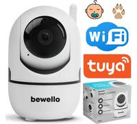 Bewello Smart WiFi IP Camera 1080p - 360° Pan/Tilt, Vision nocturne, Détection de mouvement, Audio, TuyaSmart, Alexa/Google Home