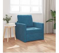 BEWI®Canapé-lit/Sofa Bed - 2 PERSONNES - clic-clac, avec coussin Bleu 74 x 77 x 81 cm Velours &FR73537