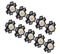 Bewinner 10 Pièces Puce LED Ultra Lumineuse 3 V, 20 Mm 1 W Lumière Chaude 3000 K Perles de Lumière à Monter Soi-même pour Plafonnier, Lampe de Poche, Lampe de Table, Accessoire de à Substrat en