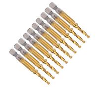 Bewinner 10pcs M4 HSS Taraud avec Forets | Construction en acier rapide, revêtement en titane, Compatible avec une perceuse électrique, jeu de coupe de filetage,