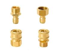 Bewinner 4 Pièces Laiton M22 14mm à 3/8in Kit de Connexion Rapide pour | Construction en laiton massif, résistant à la Corrosion, joint anti-fuite, ensemble d\'adaptateurs de pompe pour pistolet