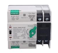 Bewinner Commutateur de Transfert Automatique 125A 2P Double Puissance ATS Milliseconde Alimentation Ininterrompue pour Générateur, Boîtier Ignifuge PC Commutateur de Montage sur Rail pour Sauvegarde