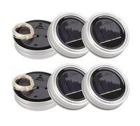 Bewinner Couvercles de Pots Solaires, 6 Pièces, Lumières Féeriques LED Chaudes, Imperméabilisation Extérieure pour Décoration de Jardin de Patio