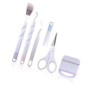Bewinner Craft Weeding Set 5Pcs Ciseaux de Précision Pincettes Grattoirs Kit pour Découpe de Papier, Sculpture, Scrapbooking, Portable Léger Prise Confort Outils de Bricolage pour Débutants