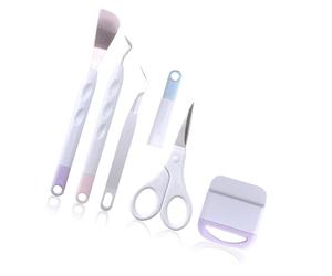 Bewinner Craft Weeding Set 5Pcs Ciseaux de Précision Pincettes Grattoirs Kit pour Découpe de Papier, Sculpture, Scrapbooking, Portable Léger Prise Confort Outils de Bricolage pour Débutants