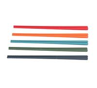 Bewinner Ensemble de Baguettes en Acier Inoxydable en Silicone, Baguettes Antidérapantes Réutilisables de 5 Couleurs de 24 Cm pour la Cuisine, Vaisselle Antidérapante Résistante à la Chaleur