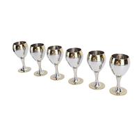 Bewinner Ensemble de Verres à Vin en Acier Inoxydable de 6 Pièces, Gobelets en Métal Incassables Décoratifs de Style Européen de 60ml pour les Cadeaux des Amateurs de Vin