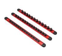 Bewinner Ensemble d'organisateurs de Douilles Magnétiques Pouvant Contenir 42 Douilles 1/4 3/8 1/2", 3 Porte-embouts de Douille pour Atelier de Tiroir de Boîte à Outils, Alliage de Zinc Résistant à