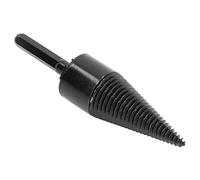 Bewinner Foret à Bois de Chauffage Cône Fendeur de Bûches en Acier au Carbone Tige Hexagonale 32mm 1,26 Pouces Outil de Fendage de Bûches pour Perceuse électrique rainuré Antidérapant (32mm)