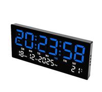 Bewinner Grand écran LED Horloge Numérique Bureau Mural Silencieux pour Bureau à Domicile école 14,2 X 5,9 X 1,2 Pouces