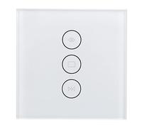 Bewinner Interrupteur de Rideau WiFi Intelligent, Minuterie à Panneau Tactile, Commande Vocale Via Application pour, Prise Ue, 110-240V, Blanc (WHITE)