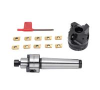 Bewinner Jeu de Fraises en Bout 400R-50-22 avec Support MT3-FMB22, 10 Inserts en Carbure APMT1604, Fraise CNC 4 Dents 50 Mm pour Fraisage en Bout Indexable, Haute Vitesse