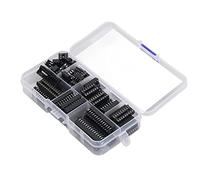 Bewinner Kit d'assortiment de 66 Douilles à Puce IC, Douilles IC à Broches Plates en Plastique Isolées 6P à 28P, Jeu de DIP pour Composants de Circuits Imprimés, Boîte de Rangement Incluse