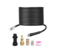 Bewinner Kit de Buses de Tuyau de Jet d'égout 5800 PSI, Tuyau de Nettoyage de Canalisation Haute Pression avec 3 Adaptateurs de Buses pour Tuyaux Bouchés, de Vidange d'égout 'évier, Compatible