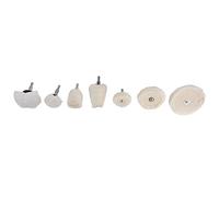 Bewinner Kit de Roues de Polissage en Flanelle de Coton, 7 Pièces, Tige de 1/4 Pouces, Ensemble de Fixations pour Forets de Polissage, Formes de Roues Coniques Cylindriques pour le Meulage du Métal,