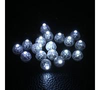 Bewinner Lot de 100 Mini Boules Lumineuses LED pour Décoration de Fête, Ballons Ronds pour Noël, Mariage, Décoration de la Maison, Jetables Blanc/RVB/jaune/rouge (WHITE)