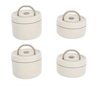 Bewinner Lot de 3 Boîtes à Déjeuner Isolées en Acier Inoxydable 304, Boîte à Thermique Ronde étanche avec Couvercle, Récipient Alimentaire Portable avec Sac Thermique pour le Travail, l'école en (4
