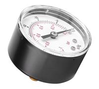Bewinner Manomètre à Vide 50mm 1/8 BSPT Raccord Arrière -1-0Bar | Compteur de pression négative, outil de mesure de fluide, composants internes en laiton, couvercle de protection