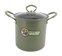 Bewinner Marmite à Friteuse 3L avec Panier Filtrant, Marmite à Huile en Acier au Carbone de Cuisson Multifonctionnelle pour Frites, Poulet, Légumes, Revêtement Antiadhésif, Poignée Ergonomique en