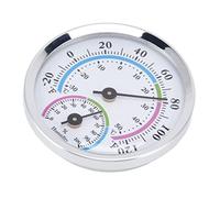 Bewinner Mini Thermomètre et Hygromètre d'intérieur 2 en 1 - Jauge Compacte d'humidité Argentée, échelle Claire, Aucune Pile Requise, pour Serres, Maison, Bureaux