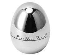 Bewinner Minuterie Mécanique Modèle œuf doré de 60 Minutes, Réveil de Cuisson Manuel avec Sonnerie Puissante, Compte à Rebours Précis pour la Cuisine et l'étude (Silver)