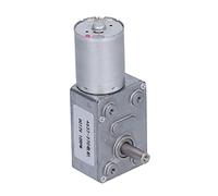 Bewinner Moteur à Engrenage à Vis sans Fin Autobloquant DC 12V 10rpm pour | Corps en laiton et aluminium, arbre de sortie vertical, câblage réversible, mini treuil d\'ouverture de porte et
