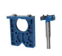 Bewinner Ouvre-trou de Charnière Bleu 35 Mm, Localisateur de Précision Guide de Perçage de Porte, Ensemble d'outils de Travail du Bois pour l'installation de Charnière d'armoire de Meubles de
