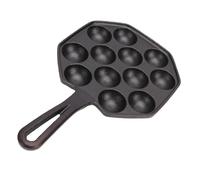 Bewinner Poêle Takoyaki en Fonte, Plaque de Cuisson à 12 Trous pour Poulpe, Poêle Antiadhésive Non Revêtue pour Boules de Poulpe Japonaises, Boules d'œufs, Mini Muffins - Robuste, Résistante à la