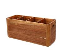 Bewinner Porte-ustensiles de Cuisine Rustique en Bois, Organisateur de Rangement de Couverts à 4 Compartiments pour Recevoir et Décorer la Cuisine
