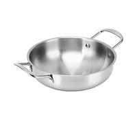 Bewinner Pot à Ramen en Acier Inoxydable pour Nouilles - Pot à Nouilles Coréen de 20 Cm, Même Chauffage, Cuiseur écologique pour Soupe Spaghetti, Bouillie, Compatible avec Cuisinière à Gaz et à (18cm)