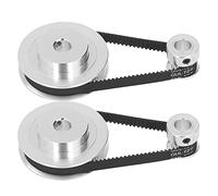 Bewinner Poulie de Distribution en Alliage d'aluminium 20T 60T Jeu de Roues Synchrones avec Courroie de 200 Mm 6 Mm Alésage Intérieur de 5 pour Imprimante 3D CNC Kit d'entraînement de Moteur Pas à