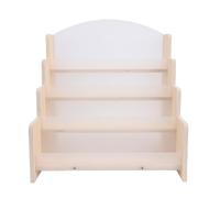Bewinner Présentoir en Bois pour Cartes, 4 Niveaux Acrylique | Panneaux en acrylique transparent, visibilité totale, organisateur de cartes de vœux, support à plusieurs niveaux,