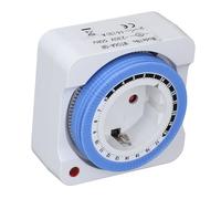 Bewinner Prise de Commutateur de Minuterie Mécanique 24 Heures, Contrôleur de Prise de Lumière à Synchronisation Automatique avec Intervalles de 15 Minutes, Minuterie Robuste 16A 50Hz pour Aquarium,