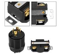 Bewinner Prise et Fiche de Générateur L14-30 30A 125-250V Mâle Femelle | Jeu de fiches et de prises de générateur, pour connexion d\'alimentation de secours de camping-car, contacts en cuivre