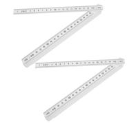 Bewinner Règle de Charpentier Pliante de 2 Pièces de 2 M, Bâton de Mesure Léger et Compact en ABS, Outil de Travail du Bois à Verrouillage Multi-angle pour les Projets de Bricolage