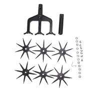Bewinner Scarificateur de Sol de Jardin Résistant à l'usure 2 en 1, Scarificateur ventilé, Motoculteur Rotatif, Longues Pointes, Roue Amovible, Aérateur de Pelouse, Outil de Culture pour Ameublir