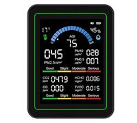 Bewinner Testeur de qualité de l'air 10 en 1, Détecteur d'air Portable CO2 TVOC HCHO PM2.5 PM10 PM0.3 avec écran Couleur LED Intelligent, Capteur Haute sensibilité, Batterie Rechargeable, qualité