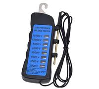 Bewinner Testeur de Tension de Clôture au Néon 12KV 2000-12000V, 8 Voyants Lumineux au Néon, Testeur de Clôture électrique Portable étanche pour Fermes, Enclos de Bétail et Mesure de Tension de Jardin