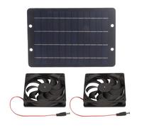 Bewinner Ventilateur d'extraction Solaire 10 W avec Deux Ventilateurs, Kit de Ventilateur alimenté par Panneau Solaire 12 V 2 A, de Ventilation Extérieur étanche pour Serre, Poulailler, Niche pour