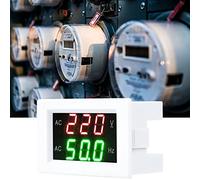 Bewinner Voltmètre CA à Double Affichage, Testeur de Fréquence 80-500V, | Moniteur de fréquence de tension LED, installation à 2 fils, support à boucle intégré, tests électriques industriels, sans