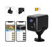 Bextgoo 4G LTE Camera de Surveillance sans Internet, 2K Camera Carte SIM | Mini Camera sans WiFi, 5200mAh Batterie, Angle Vision 160°, Détection AI, Vision Nocturne, pour Camping, Voyages, Voiture