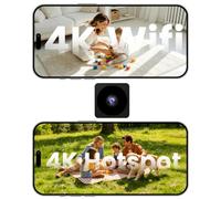 Bextgoo 4K Mini Camera de Surveillance sans Fil, Options Wi-FI ou sans WiFi | Camera de Surveillance sans Internet avce Vision Nocturne, Détection du Mouvement, pour Maison/Animaux, Gris