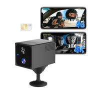 Bextgoo Camera de Surveillance sans Internet, 4G LTE Camera Carte SIM, 4K Mini Camera Batterie für Auto & Parküberwachung, Camping & Reise, Vision 160°, Alertes & Détection Radar AI, Vision Nocturne