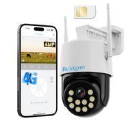 Bextgoo Camera de Surveillance sans Internet, 4MP 24/7 Camera sans WiFi | 360° Suivi Automatique, Détection Mouvement AI, Vision Nocturne Couleur, IP66, pour Fermes, Entrepôts, Chantiers & Parkings