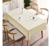 Beydodo Nappe Carrée 120x120, Nappe Anti Tache PVC Imperméable pour Salle à Manger, Jardin, Fête, Mariage ou Maison, Beige