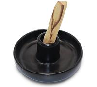 BEYLAB Support Palo Santo, Porte encens pour bâtons Palo Santo, bruleur d'encens en Bois, Support Bol brûleur à Bois méditation et de Yoga avec cendrier Moderne Minimaliste - Noir