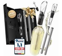 Beyond Bâton Refroidisseur de Vin en Acier Inoxydable avec Verseur - Accessoire idéal et Cadeau pour Amateurs de Vin Homme Femme | Set Rafraîchisseur pour Vin Blanc et Rouge (Coffret Cadeau)