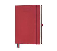 BEZEND Agenda 2026 2027 A4 Journalier 28 x 22 cm 12 Mois De Août. 2026 à Juil. 2027, Agenda Scolaire avec Intervalles de 30 Minutes, Porte-Stylo Fixe, Couverture Rigide en Cuir PU, Rouge