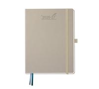 BEZEND Agenda 2026 2027 A4 Semainier 28 x 22 cm 18 Mois De Juil. 2026 à Déc. 2027, Agenda Scolaire Format Horizontal, Pages de Notes, Porte-Stylo Fixe, Couverture Rigide en Cuir PU, Gris
